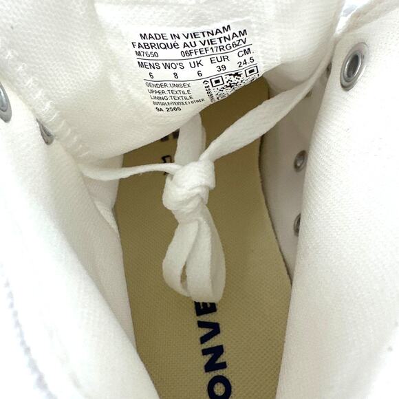 Converse Women's White Chuck Taylor All Star Sneakers Size Men's 6 Women's 8 - Picture 6 of 11